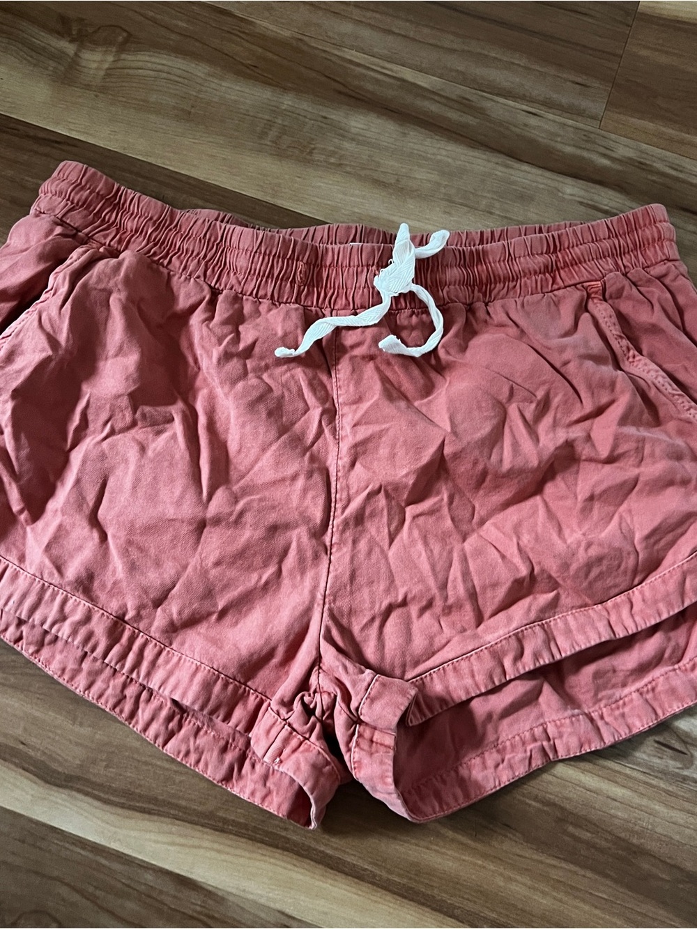 Billabong Coral Elastic Waist Athletic Shorts with White Drawstring